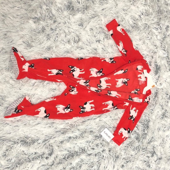 Carter’s French bulldog fleece footie pajamas - Picture 2 of 5